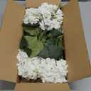 Daynight 4 Pcs Hydrangea Artificial Flowers Outdoor Silk Bouquets, UV Resistant Faux Hydrangeas Flowers for Table Vase Centerpieces Outside Party Wedding Baby Shower Home Outdoor Decor (4, White)