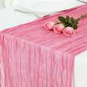 6 Pack Rose Pink Cheesecloth Table Runner 120 Inch Boho Wedding Decor