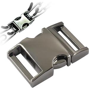 LonlyEagle Dog Collar with Stainless Steel Fastener & Quick Release for Medium Large Dogs (Black, M:2.8-3.2mm)