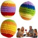 2 x 3Pcs Hand-Made Knitted Hacky Footbag Sac, 2026 Upgraded Assorted Foot Bag Crochet Hacky Footbag Sacs for Adults, Juggling Balls for Beginners, Multicolored Geometric Pattern Hacky