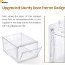 Amllas 12 Pack Clear Shoe Boxes Stackable,Shoe Storage Boxes for Closet,Sturdy Shoe Box Storage Containers with Clear Door,Sneaker Storage,Easy to Assemble,Fit up to US Size 12(13.8x 9.84x 7.1)