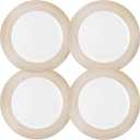 Textured Gold Rope Rim Plastic Charger Plates - 13" (Pack of 4) - Elegant & Durable for Entertaining, Dining, and Decor