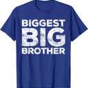 Biggest Big Brother Shirt Adult Men Boy Brother to Be T-Shirt (M, Royal Blue)