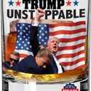 Unstoppable President Whiskey Bourbon Glass by Patriots Cave - 10.5 oz. Made in USA, Dishwasher Safe! Survived Shot Assassination Attempt, Patriotic Gift, 11 Ounces