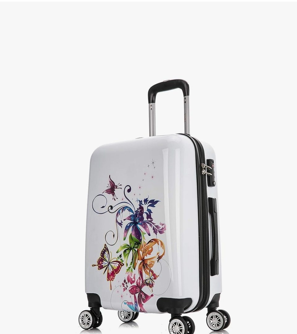 InUSA Fusion Print Luggage with Spinner Wheels | Durable Lightweight Hardside Suitcase | Travel Bag with Handle and Trolley | 20 Inch Carry-On Spinner Luggage