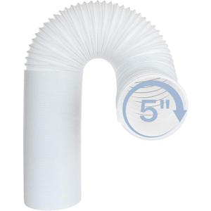 5 Inch Air Conditioner Exhaust Hose Clockwise Thread Portable AC Hose With 59" Length Universal AC Exhaust Hose Flexible AC Vent Hose for Lg Haier Dual Delonghi Whynter