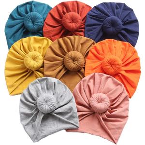 Baby Hats Newborn Baby Girls Turban Hospital Hat Infant Toddler Kid Hat Big Hair Bow Top Knot Head Wrap