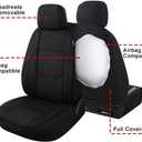 Pariitadin Waterproof Car Seat Covers 2 Front Seats, Neoprene Seat Covers for Cars, Universal Fit Interior Covers for Most Cars Sedan Van Truck SUV(Black)