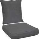 Sunnydaze 2-Piece Indoor/Outdoor Back and Seat Cushion Set for Deep Seating Patio Chair - Gray, 2 Count