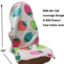 Car Seat Cover Protector Front Seats,for Gym Workout,Running,Swimming,Beach and Hiking,Waterproof Sweat Towel Bucket Seat Covers for Cars SUV Trucks (Strawberry, 1Pcs)