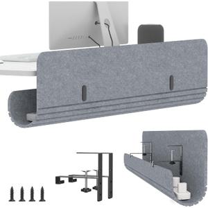 3 x 47.2" Under Desk Cable Management Tray, No Drill Cable Organizer for Table | Clamp/Screw Mount Felt Cord Organizer, Hidden Cord & Wire Management, Standing Desk Cable Tray Under Desk for Office, Home