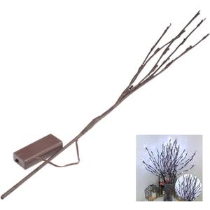 Ochine 1 Pack Led Branch Light Battery Operated Lighted Branch Vase Filler Willow Tree, Twig Lights Artificial Little Twig Power Brown 30 Inch 20 LED for Outdoor Indoor Home Decor