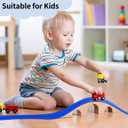 16 Ft Flexible Car Race Track, Flex Ramp with 12 Suction Cups, Compatible with Hot Wheels and Diecast 1/64th Cars, Double Tracks Long Rolls Up Portable Racetrack (Blue)