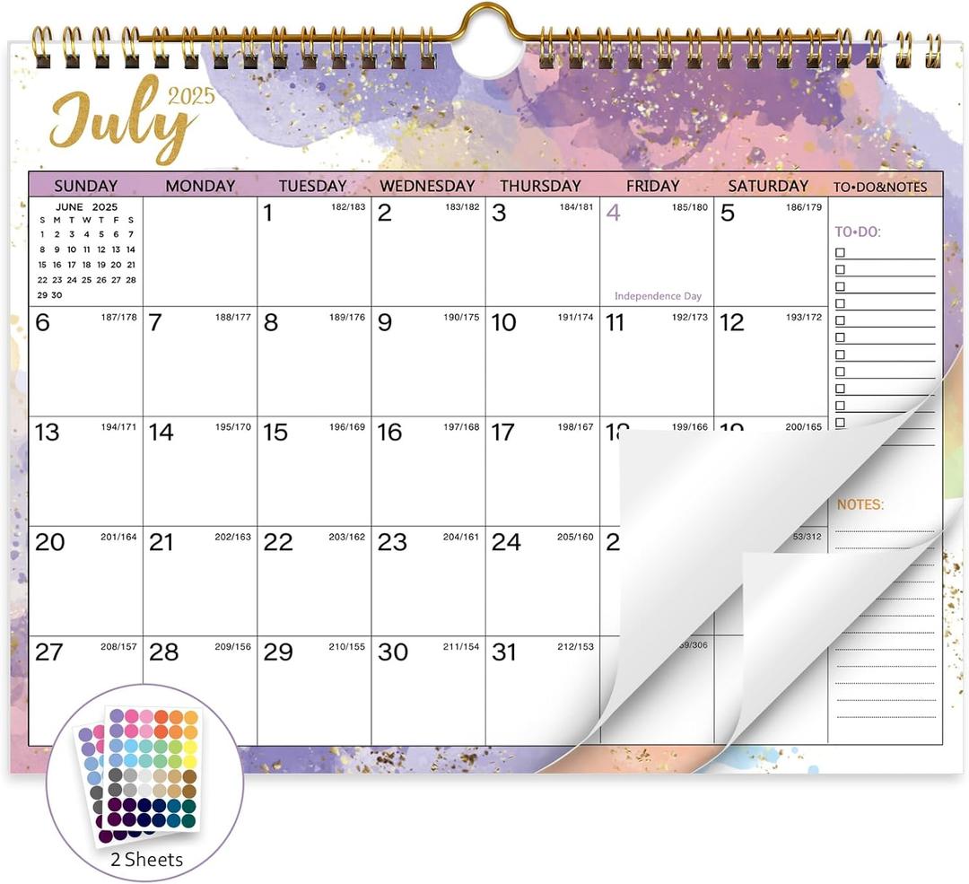 5 x Calendar 2025-2026, 18 Months Wall Calendar July 2025 to Dec 2026 Calendar with Julian Dates, 11" X 8.5" (Water Ink) 5 x Calendar 2025-2026, 18 Months Wall Calendar July 2025 to Dec 2026 Calendar with Julian Dates, 11" X 8.5" (Water Ink)