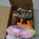 Weysat 27 Pcs Jungle Animal Cake Topper Animals Figures Birthday Party Decorations with Mini Hat with Pom Poms Jungle Toppers Decoration with Mini Skirt and Hat for Wild Animals Themed Party