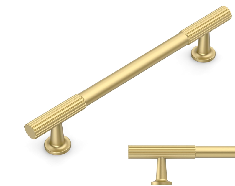 Amerdeco 10 Pack Brushed Gold Cabinet Pulls 6.3 Inch(160MM) Hole Centers Kitchen Cabinet Handles Hardware for Cabinets Cupboard Handles Drawer Pulls ZH0071