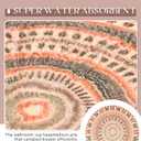 Semi Round Boho Bathmat Sun and Moon Fun Bath Mat Non Slip Washable Bathroom Decor Half Circle Bohemian Home Floor Doormat Semicircle Indoor Rug (Boho Eye, Short Pile)