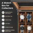 Uten Solid Wood Watch Box, 12 Slot Watch Case with Soft Pillow, Watch Display Case with Glass Lid, Watch Holder Organizer, Watch and Jewelry Storage, Gift Ideas