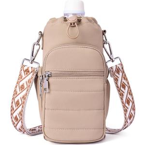 Water Bottle Bag 40 oz Crossbody Holder for Walking Hiking Insulated Carrier Purse with Adjustable Strap