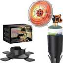 Golf Cart Heater,Outdoor Portable Propane Camping Heater,2-in-1 with Golf Cart Cup Holder & Foldable Propane Cylinder Holder for EZGO Yamaha Club Car,Most Golf Cart,Tent-Cylinder not included Orange