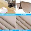 Retractable Sun Shade Sail 4' x 10' Waterproof Wave Pergola Shade Cover Polyester Sunscreen Awning Canopy Wind Protection for Outdoor Patio Yard Terrace Carport Khaki