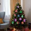 60Pcs Christmas Mini Pop Keychain Fidget Toys Mini Pop Keychain Rainbow Silicone Simple Fidget Toys Fidget Relieve Anxiety Stress Hand Office Desk Toys for Kids Adults