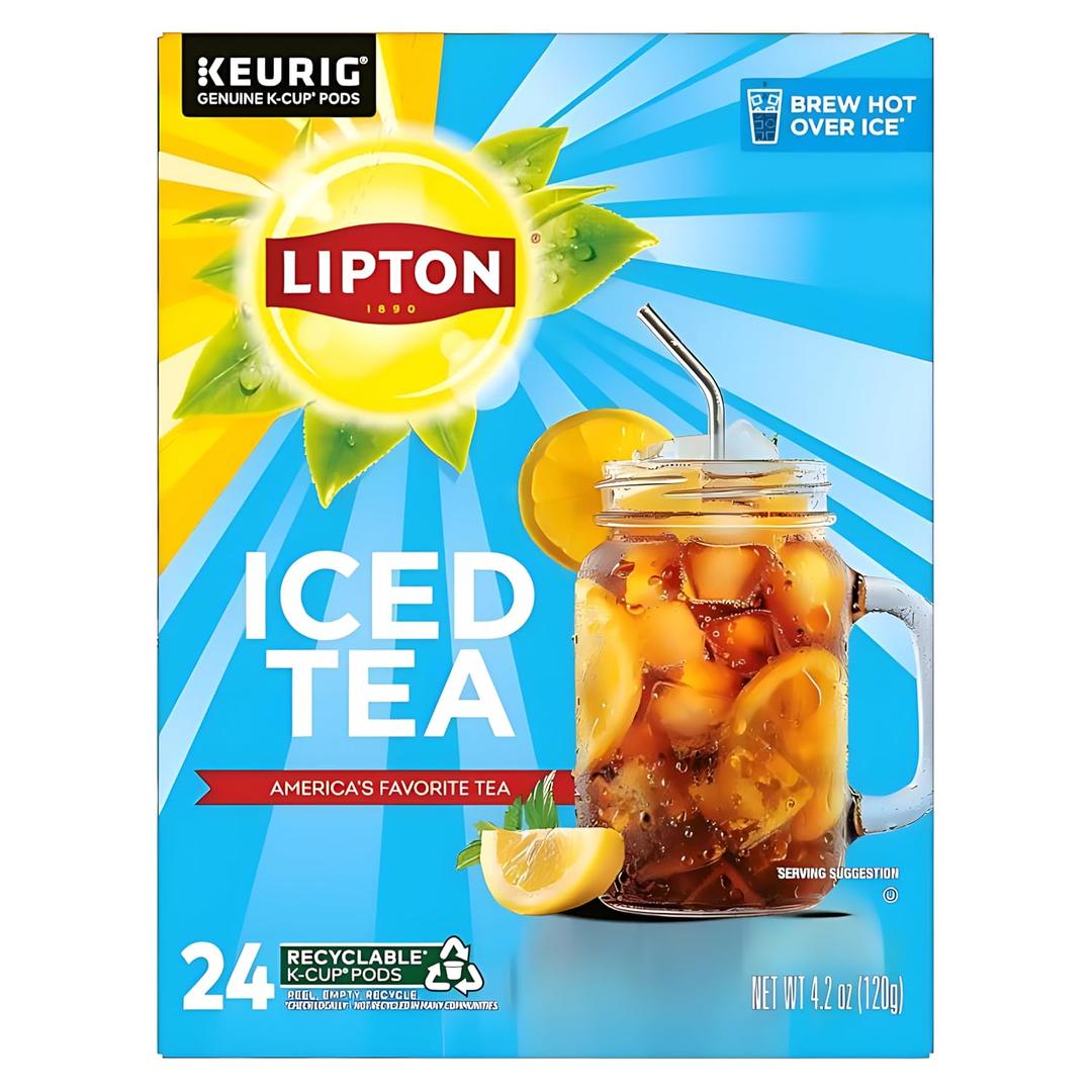 Lipton Iced Tea K-Cups, Unsweetened Black Iced Tea, 24 K-Cup Pods, BB 9 Sep 2026