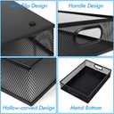 2Pcs Desk Drawer Organizer, Stable Metal Mesh Desk Storage Tray, Versatile Storage Box Set for Office Home Supplies,13 x 9 inches