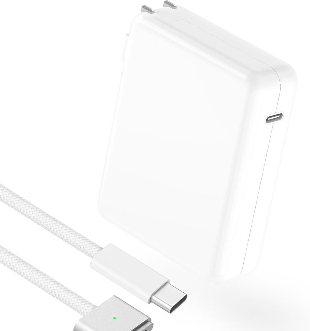 Charger for MacBook Pro 16 14 inch MacBook Air 13 15 inch 2025 2024 2023 2022 2021 M4 M3 M2 M1, 140W USB C Power Adapter, 6.6FT USB C to 3 Braided Cable with LED, Powerful Connect, Original Quality