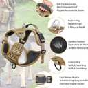 HEELE Dog Harness, Dog Harness for Medium Dogs No Pull Adjustable Padded Reflective Harness with Handle for Walking Training, Brown, M