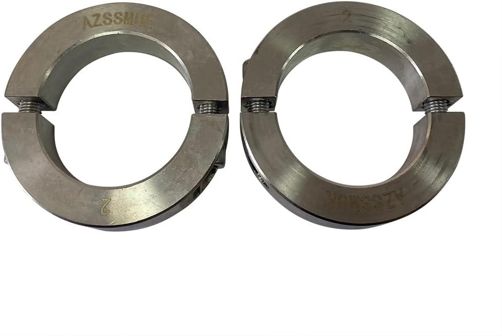 AZSSMUK Bore 2'' Double Split Shaft Collar Stainless Steel Lock Collar Clamp Set Screw 2PCS (2'', 2)