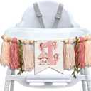 ZAIBIANHAO Fairy High Chair Banner - Mushroom Wildflower Highchair Banner,Yarn Tassel Fairy First Birthday Decoration,Cake Smash Flower Garland Party Supplies