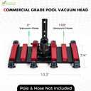 Sepetrel Commercial Grade Pool Vacuum Head with Wheels,14" Extra-Wide & Weighted Flexible Heavy-Duty Vac Cleaner for Effortless, Deep Cleaning