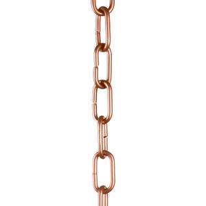Monarch Rain Chains Aluminum Traditional Link Rain Chain, 8.5 ft Powder Coated with Brushed Copper Finish Aluminum Decorative Rain Catcher Chain for Gutters, Aluminum Rain Gutter Replacement Downspout