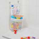 Ligereza Baby Bath Toy Organizer, quick drying and mould proof, Multiple-Suspension Bath Toy Holder, Large Capacity Multi Use Bathtub Toy Storage Bag1 Large, White