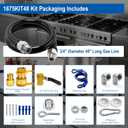 1675KIT48 Safety System Kit, 48" Mobile Gas Hose Connector with 2 Elbows, 3/4" Quick Disconnect, 3/4" Gas Flex Line & Gas Valve, Quick Connect & Disconnect for Commercial Kitchen Equipment.