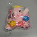 Baby Elephant Musical Stuffed Animals Toy with Light-Up Music & Crinkle Sound Paper,Infant Bilingual Early Learning Education Toys,Tummy Time Toys for 0-3-6-12+ Months Boy Girl, Pink