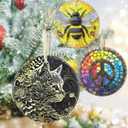 4 x 3.5" Ceramic Christmas Ornaments, Christmas Tree Ornaments, Heirloom Keepsake, Gift Exchange, Gift Idea, Bauble Present - Persian Cat