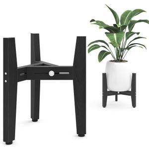 LUE BONA HDPS Plant Stand Indoor Outdoor, Adjustable Mid Century Modern Stand for Plants 8-12 Inch Pots, Black