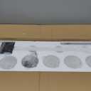 40.15'' Large Farmhouse Dining Room Light Fixture, 6-Light Kitchen Island Lighting, Black and Rustic Wood Adjustable Farmhouse Chandeliers for Dining Room Pendant Light Fixture, 6 Clear Glass Shades