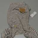 KYEESE Dog Pajamas Soft Striped Pet Jumpsuit Lightweight Doggie Jammies 4 Legs Dog Clothes Stretchable Pajamas Breathable Cozy Outfit Comfortable Onesie for Small Dogs,Ivory Brown Striped, Large