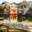 Party Tower Beverage Dispenser 4 Chambers - Large Drink Dispensers For Parties With Spigot & Lid - Plastic Drink Dispenser For Juice/Lemonade -Punch Dispenser For Parties 4 Gallon/Containers