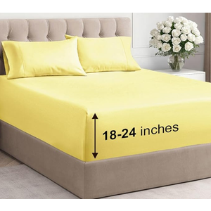 Extra Deep Pocket Queen Sheet Set - 4 Piece Breathable & Cooling Bed Sheets - Hotel Luxury Sheet Set - Ultra Soft, Wrinkle Free & Comfy - Easily Fits Extra Deep Mattresses - Deep Pocket Black Sheets