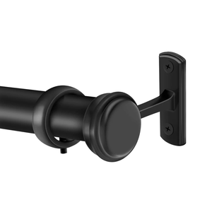 Adjustable Heavy Duty Curtain Rods with Brackets 1 Inch Matte Black Curtain Rod 