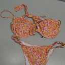 SOLY HUX Women's 2 Piece Bikini Sets Boho Floral Print Underwire Swimsuit Tie Front Cut Out Bathing Suit, M
