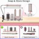 Upgraded 6-Hole Storage Holder for Shark FlexStyle - Acrylic Hairdryer Organizer with Cord Hanger, Compatible with Shark Diffuser, Curlers & Brushes Attachments for Bathroom Vanity and Hairsalon