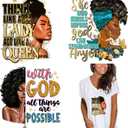 5 x 6pcs Iron On Patches Decals for Clothing T-Shirt Heat Press Decal Design Black Women Heat Transfer Sticker Decoration Applique