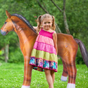 Inflatable Horse Party Decoration - 1 Piece - 38 Inch Blow Up Horse in Brown and Black - Western Themed Party Supplies 
