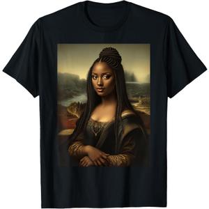 Black Mona Lisa African American Black History Month Funny T-Shirt, 2X