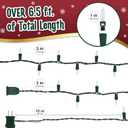 Clear Warm White Christmas Tree Lights - 6.3 ft String of 35 Incandescent Mini Bulbs Multifunctional Lighting Modes, for Decorative, Bedroom, Outdoor, Xmas Twinkle Lights with Green Wire Total 6.6 ft